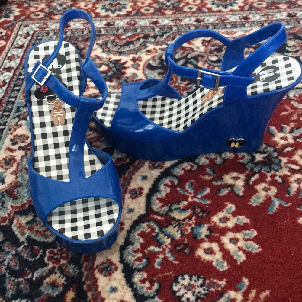 Electric blue wedges